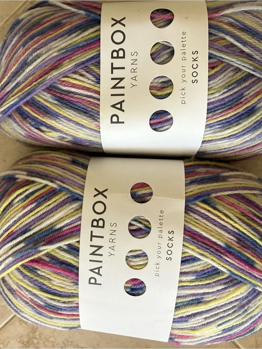 Paintbox Yarns Multicolor Sock Yarn - Pastel Stripe - 2 Skeins